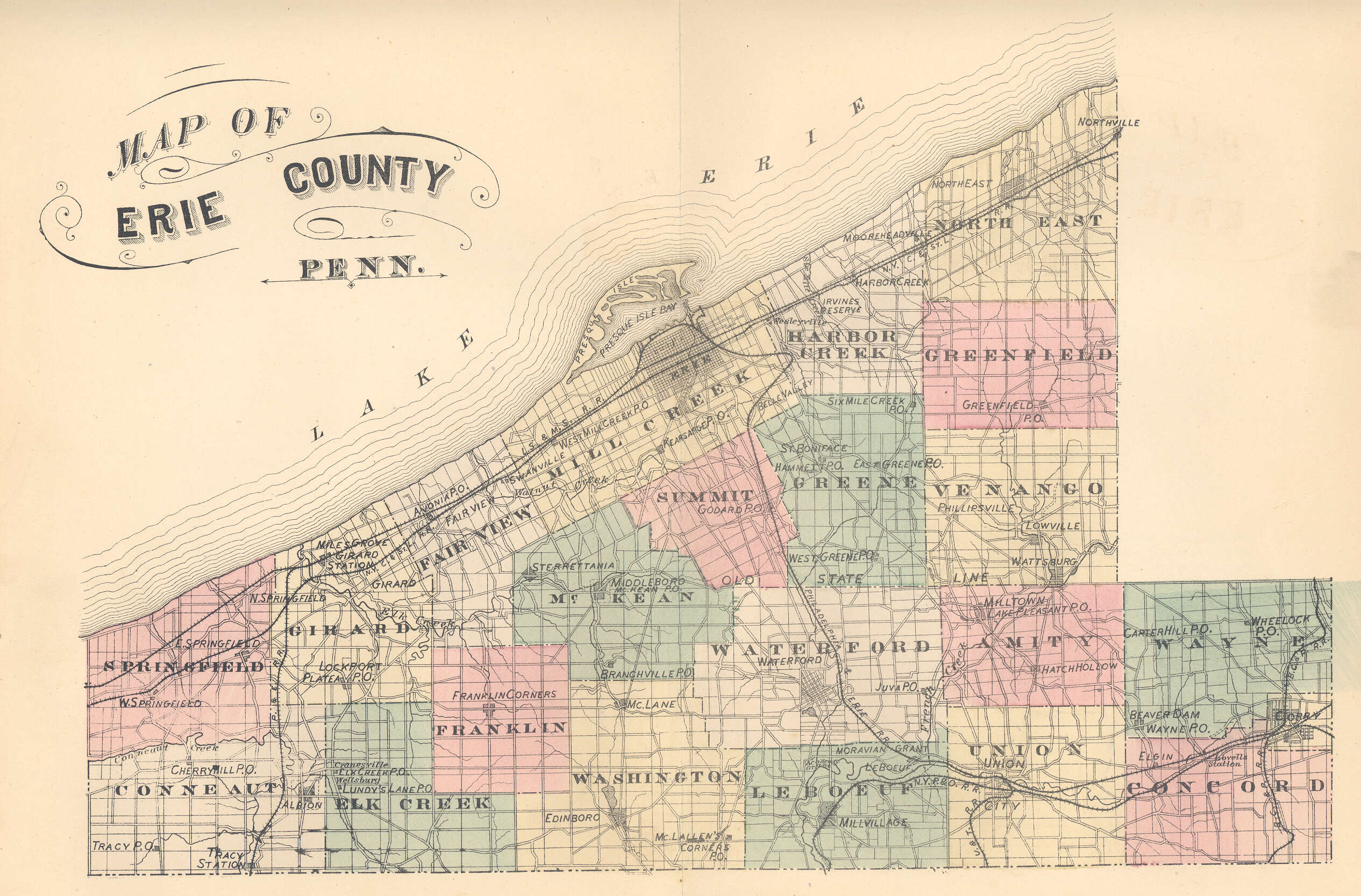 Townships In Erie County Pa Erie County Atlases