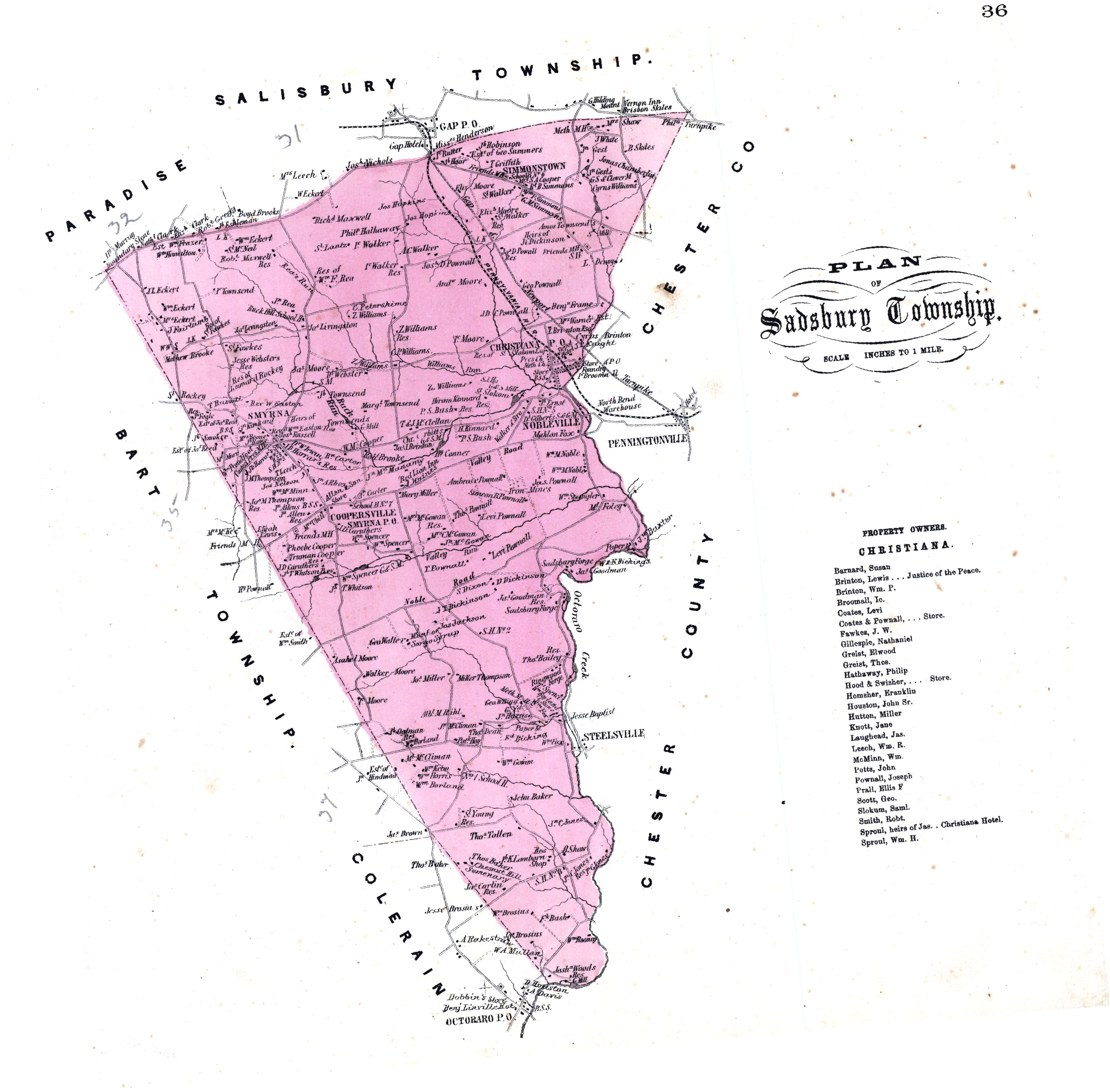 1st BRIDGEN'S Atlas Su Lancaster Atlas 1864 Pennsylvania Tutti 40 Colore Maps 
