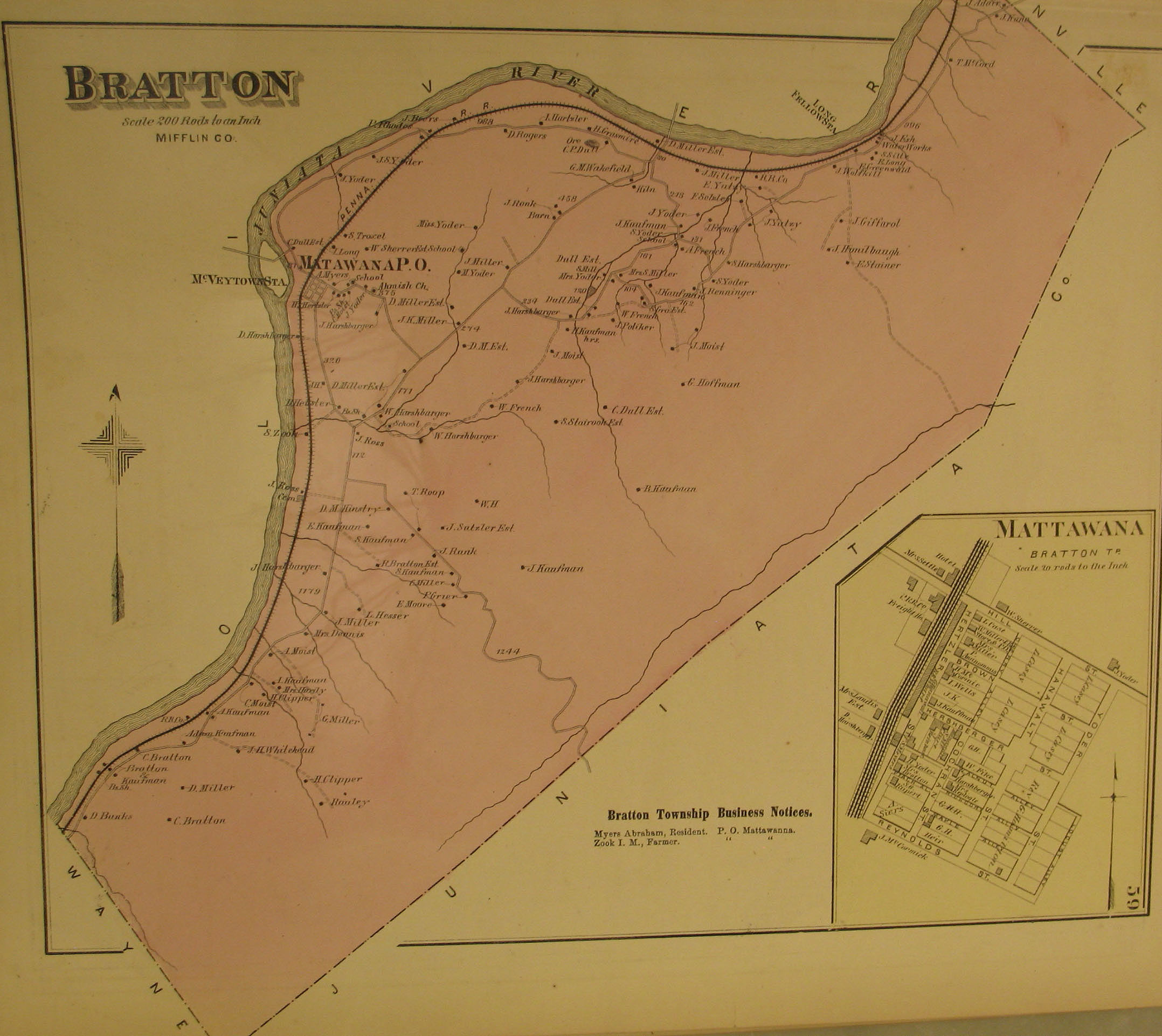 HUGE 1839 PA NJ Map YORK ADAMS PERRY JUNIATA MIFFLIN County Pennsylvania History 