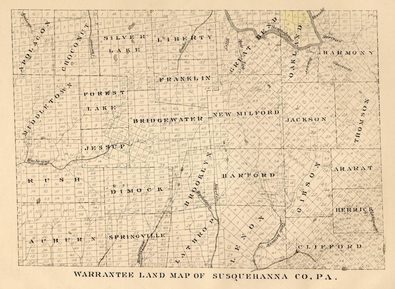 Susquehanna County Plat Map Map Of Susquehanna County, Pennsylvania