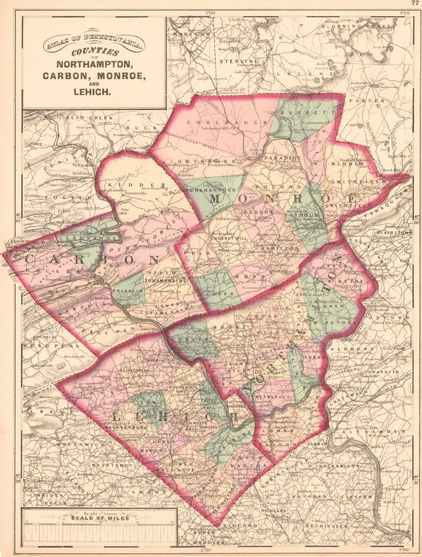 1770 PA MAP LACKAWANNA CLEARFIELD NORTHAMPTON COUNTY Pennsylvania HIstory XL 