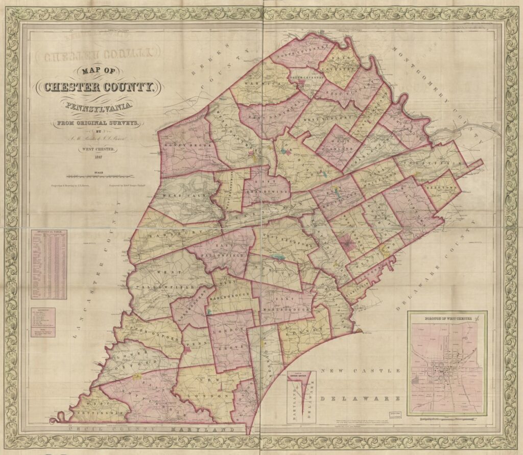 Chester County Resources Ancestor Tracks   ChesterCoOutlineMap LOC 1024x891 