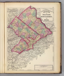 HUGE 1839 PA NJ Map DELAWARE MONTGOMERY BUCKS BLAIR County PENNSYLVANIA HISTORY 